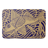 Retro Art Deco Vis Aangepaste Kleuren Badmat (Voorkant)