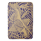 Retro Art Deco Vis Aangepaste Kleuren Badmat (Voorkant Verticaal)