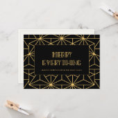 Retro art deco Vrolijk alles Kaart (Voorkant / Achterkant in situ)