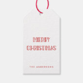 Retro art deco Vrolijk kerstkraft Cadeaulabel (Voorkant)