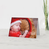 Retro Art Deco Vrolijke Kerstfoto Feestdagen Kaart (Voorkant)