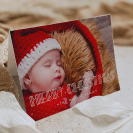 Retro Art Deco Vrolijke Kerstfoto Feestdagen Kaart