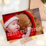 Retro Art Deco Vrolijke Kerstfoto Feestdagenkaart<br><div class="desc">Vrolijk kerstkaartje! Een retro en elegante typografie voor dit collectie van fotokaarten. Aanpassen met je favoriete afbeelding.</div>