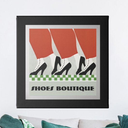 Retro Art Deco Vrouwen Schoenen Pumps Custom Poster