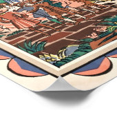Retro Art Deco Wereldkaart Poster (Hoek)