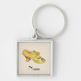 Retro  Art Deco Yellow Shoe Sleutelhanger
