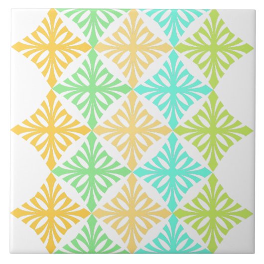 Retro art deco zomercitruspunctie tegeltje (Voorkant)