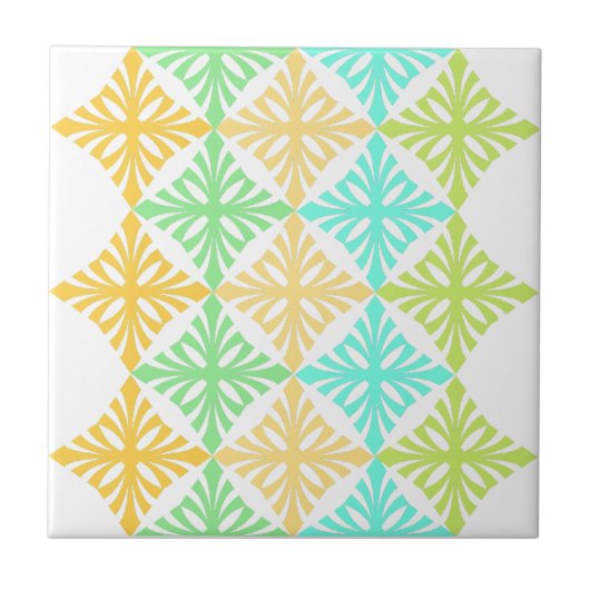 Retro art deco zomercitruspunctie tegeltje (Voorkant)