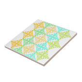 Retro art deco zomercitruspunctie tegeltje (Zijkant)