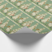 Retro Art Easter Bunny Bunnies Orchestra Cadeaupapier (Hoek)