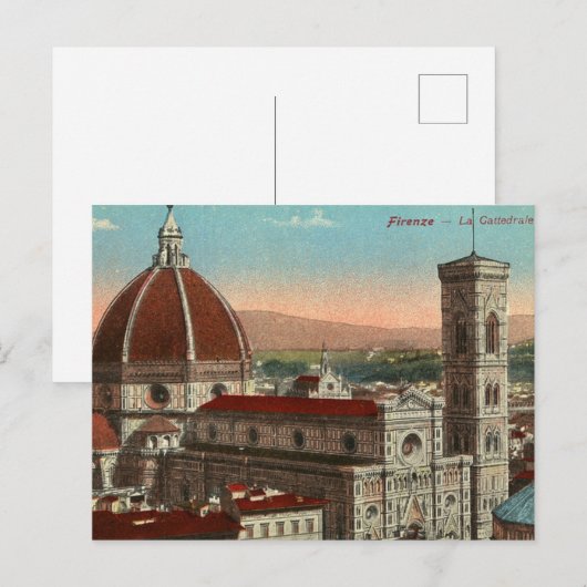  Retro Art Firenze Italië Kathedraal Briefkaart