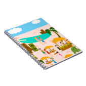 Retro Art Fun Groovy Jet Set Pool Party Notitieboek (Rechterzijde)