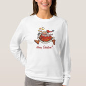 Retro Art Funny Running Santa T-Shirt (Voorkant)