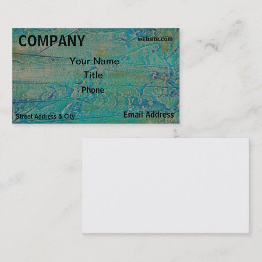 Retro Art Green Blue Textured Visitekaartje (Voorkant / Achterkant)
