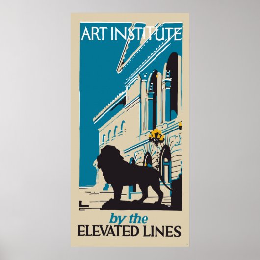 Retro art institute Chicago vertical banner ad Poster (Voorkant)