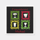 Retro  Art Martini, Old Fashioned, Highball Servetten (Voorkant)