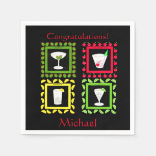 Retro  Art Martini, Old Fashioned, Highball Servetten