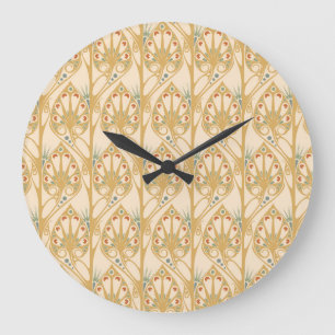 Retro art nouveau, abstracte geometrische lijnen. grote klok
