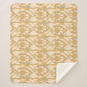 Retro art nouveau, abstracte geometrische lijnen. sherpa deken