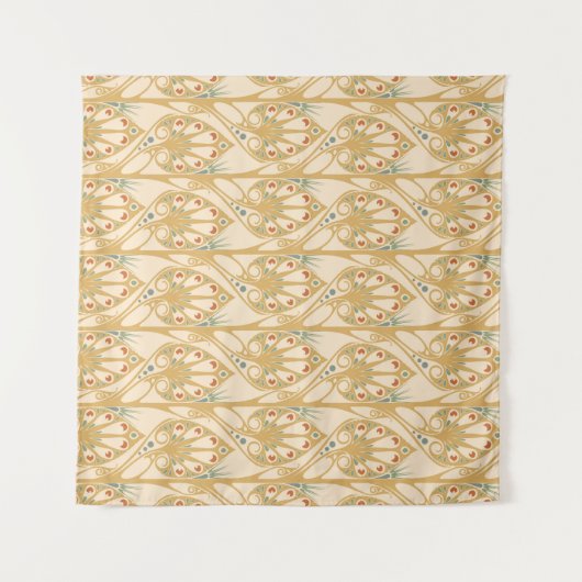 Retro art nouveau, abstracte geometrische lijnen. wandkleed (Voorkant (horizontaal))