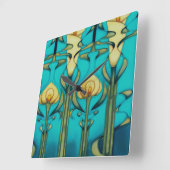 Retro, art nouveau, art design, , glass art, t vierkante klok (Hoek)