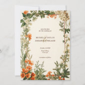 Retro Art Nouveau Botanical Save the Date Kaart (Voorkant)