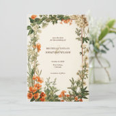 Retro Art Nouveau Botanical Save the Date Kaart (Staand voorkant)