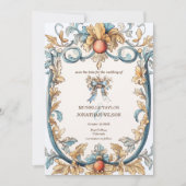  Retro Art Nouveau Botanical Save the Date Kaart (Voorkant)