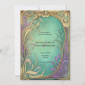  Retro Art Nouveau Botanical Save the Date Kaart (Voorkant)