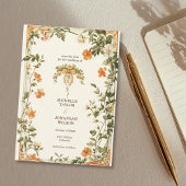  Retro Art Nouveau Botanical Save the Date Kaart