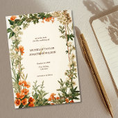 Retro Art Nouveau Botanical Save the Date Kaart