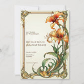  Retro Art Nouveau Botanical Save the Date Kaart (Voorkant)
