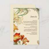  Retro Art Nouveau Botanische Details RSVP Kaartje (Voorkant / Achterkant)