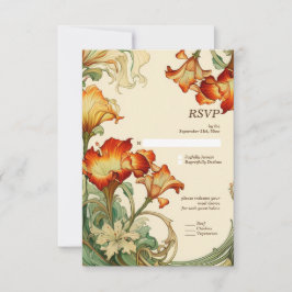 Retro Art Nouveau Botanische RSVP