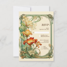 Retro Art Nouveau Botanische RSVP