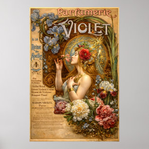 Retro Art Nouveau Franse parfumadvertentie Poster