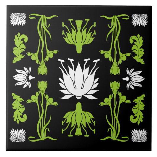 Retro Art Nouveau Home Decor Prints Tegeltje (Voorkant)