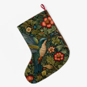 Retro  art nouveau kolibrie grote kerstsok (Achterkant (Hangend))