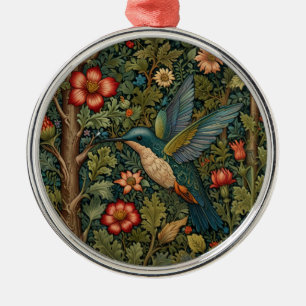 Retro art nouveau kolibrie metalen ornament