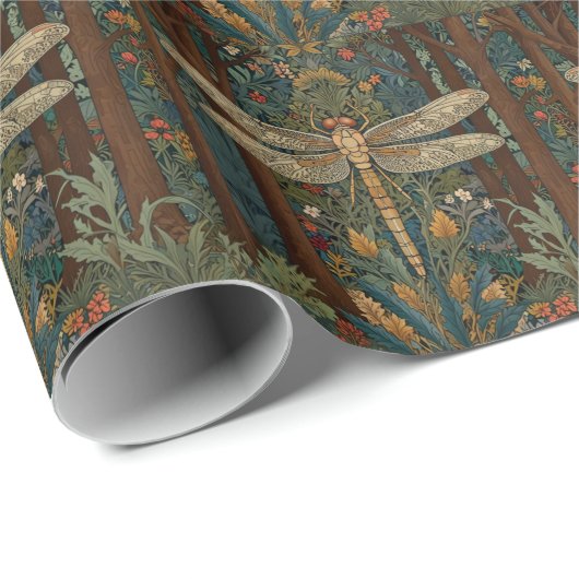 Retro art nouveau libel boho chic cadeaupapier (Rol Hoek)