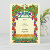 Retro Art Nouveau Trouwmenu Menu (Staand voorkant)