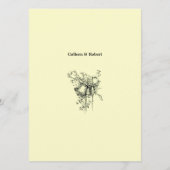 Retro Art Nouveau Trouwmenu Menu (Achterkant)