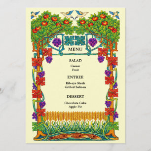 Retro Art Nouveau Trouwmenu Menu
