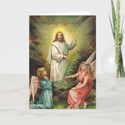 Retro Art Polish Easter Wesołego Alleluja! Feestdagen Kaart (Voorkant)