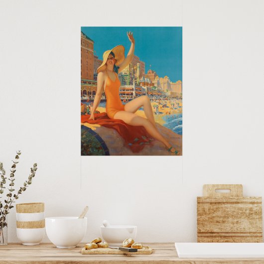 Retro Art Print, "Atlantic City" Eggleston Poster (Keuken)