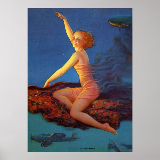 Retro Art Print, "Lets Go America" Eggleston Retro Poster (Voorkant)