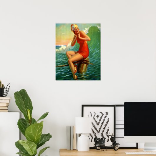 Retro Art Print, "Sitting " Eggleston Poster (Thuiskantoor)