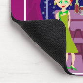 Retro Art Romantic Bar Fun Nightlife Cartoon Muismat (Hoek)