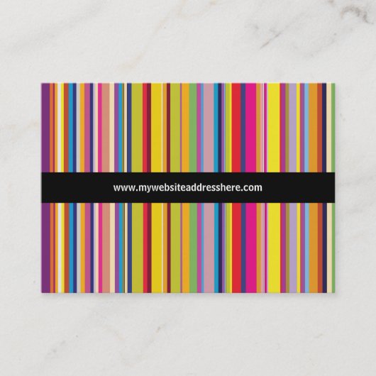 Retro art Striped Chubby Website Visitekaartje (Voorkant)