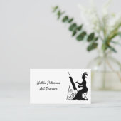 Retro Art Teacher Visitekaartje (Staand voorkant)